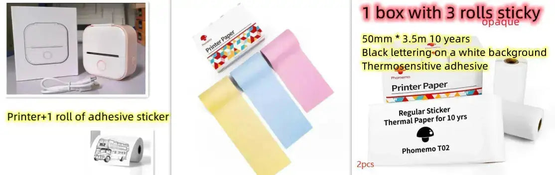 Portable Mini Thermal Label Printer Home Photo Printer Student Wrong Question Printer Bluetooth-compatible Mini Label Printer Price Tag Gadget Shack