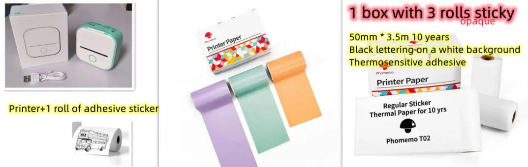 Portable Mini Thermal Label Printer Home Photo Printer Student Wrong Question Printer Bluetooth-compatible Mini Label Printer Price Tag Gadget Shack