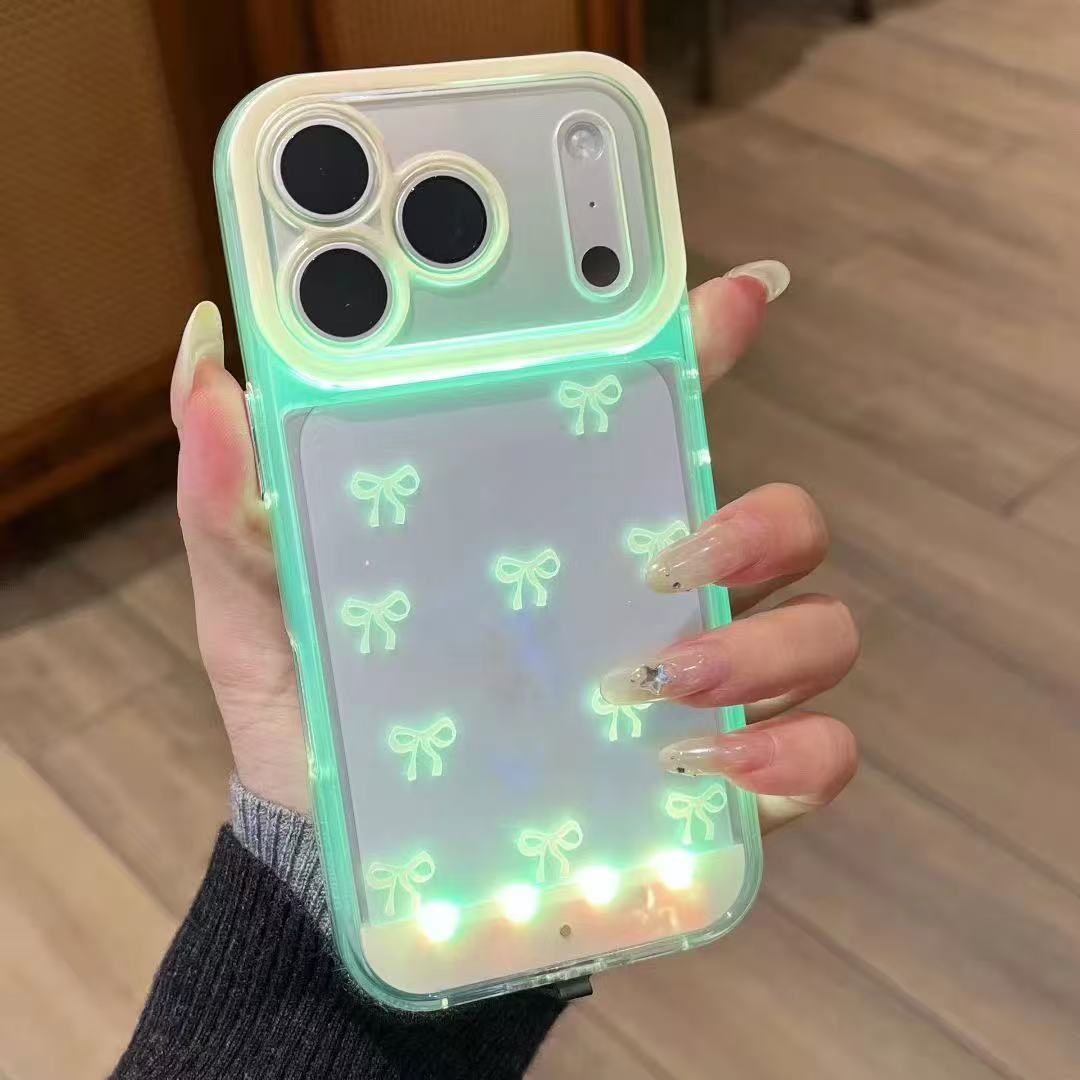 IPhone 12-17 all models.Led Bowknot Phone Case