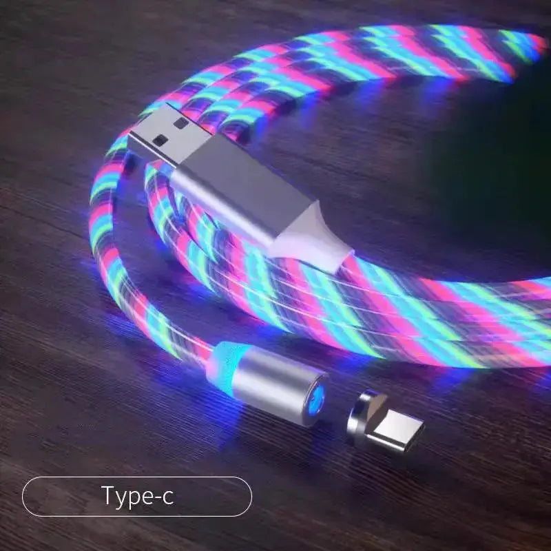 Magnetic Charging Cable Streamer Fast Charging Cable Lighting Micro USB Cable LED Magnet Charger Type-C Cable Gadget Shack