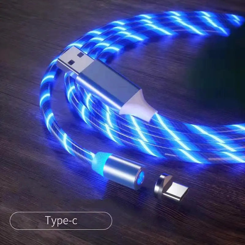 Magnetic Charging Cable Streamer Fast Charging Cable Lighting Micro USB Cable LED Magnet Charger Type-C Cable Gadget Shack