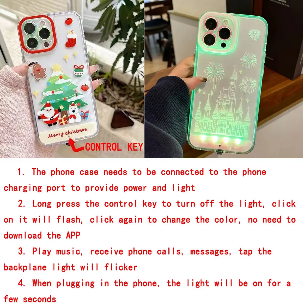Growing 5 Color Luminous Call Light up Flash Bowknot Wave Point Phone Case for Samsung S 24 25 Ultra a 35 36 55 56 Bumper Cover