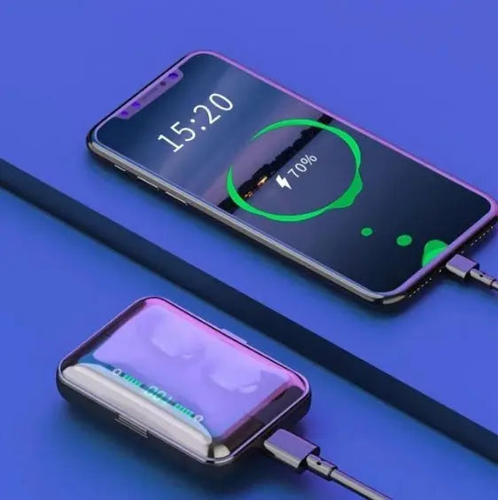 Multifunction Bluetooth Headset Binaural Movement Power Bank Phone Support Gadget Shack