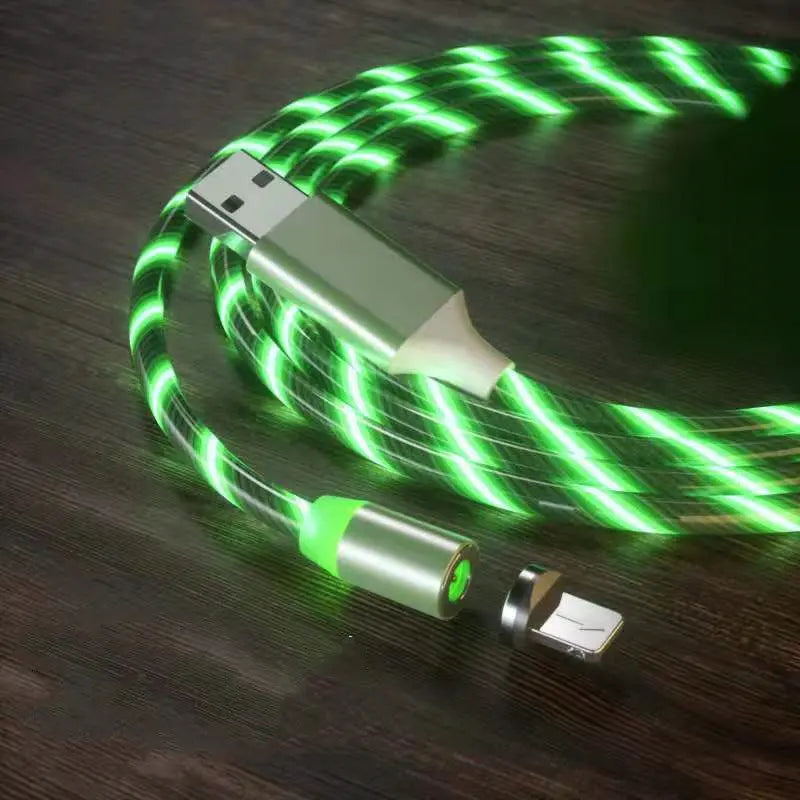Magnetic Charging Cable Streamer Fast Charging Cable Lighting Micro USB Cable LED Magnet Charger Type-C Cable Gadget Shack