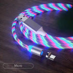 Magnetic Charging Cable Streamer Fast Charging Cable Lighting Micro USB Cable LED Magnet Charger Type-C Cable Gadget Shack