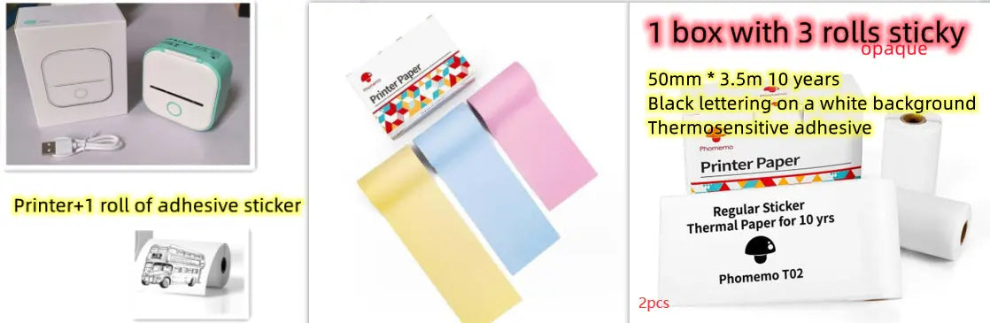 Portable Mini Thermal Label Printer Home Photo Printer Student Wrong Question Printer Bluetooth-compatible Mini Label Printer Price Tag Gadget Shack