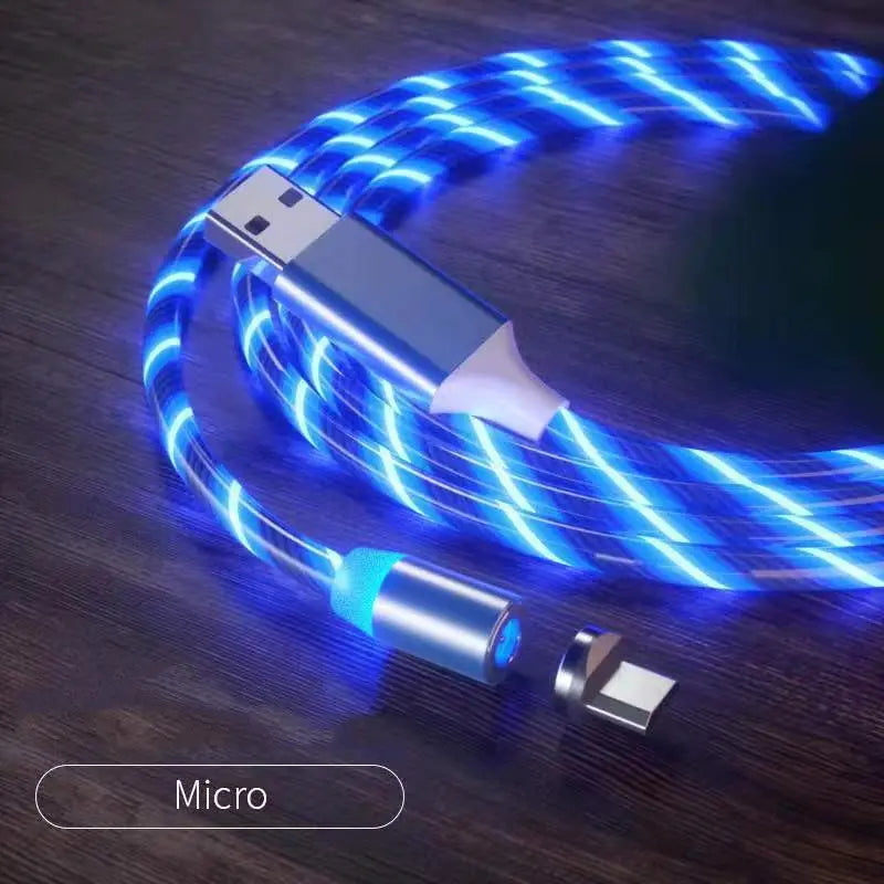 Magnetic Charging Cable Streamer Fast Charging Cable Lighting Micro USB Cable LED Magnet Charger Type-C Cable Gadget Shack