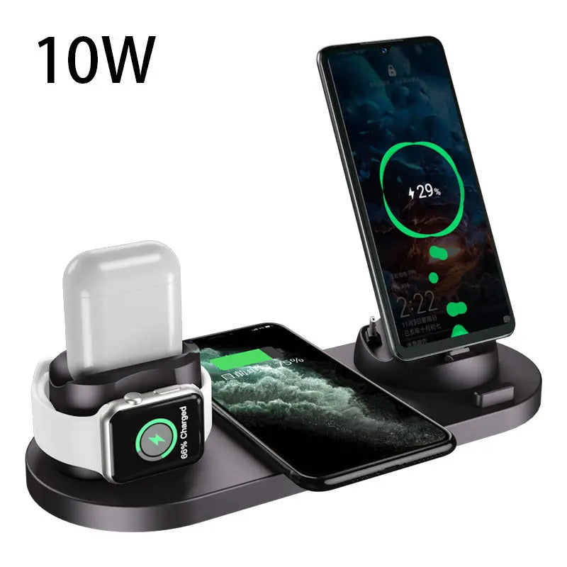 Wireless Charger For IPhone Fast Charger For Phone Fast Charging Pad For Phone Watch 6 In 1 Charging Dock Station Gadget Shack