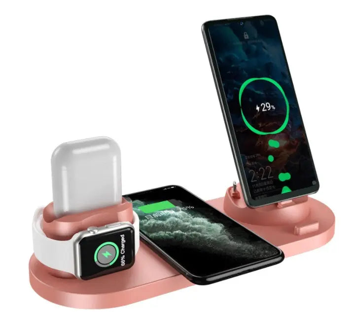 Wireless Charger For IPhone Fast Charger For Phone Fast Charging Pad For Phone Watch 6 In 1 Charging Dock Station Gadget Shack
