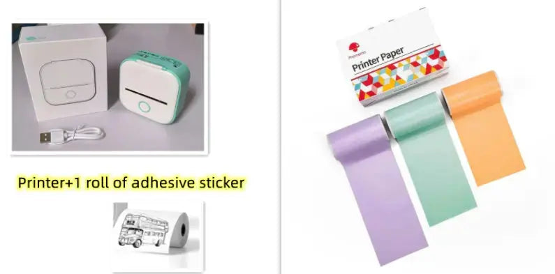 Portable Mini Thermal Label Printer Home Photo Printer Student Wrong Question Printer Bluetooth-compatible Mini Label Printer Price Tag Gadget Shack