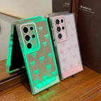 Growing 5 Color Luminous Call Light up Flash Bowknot Wave Point Phone Case for Samsung S 24 25 Ultra a 35 36 55 56 Bumper Cover