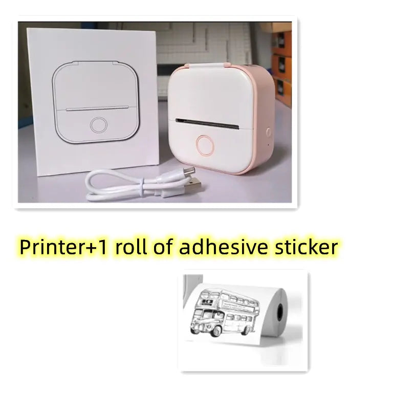 Portable Mini Thermal Label Printer Home Photo Printer Student Wrong Question Printer Bluetooth-compatible Mini Label Printer Price Tag Gadget Shack