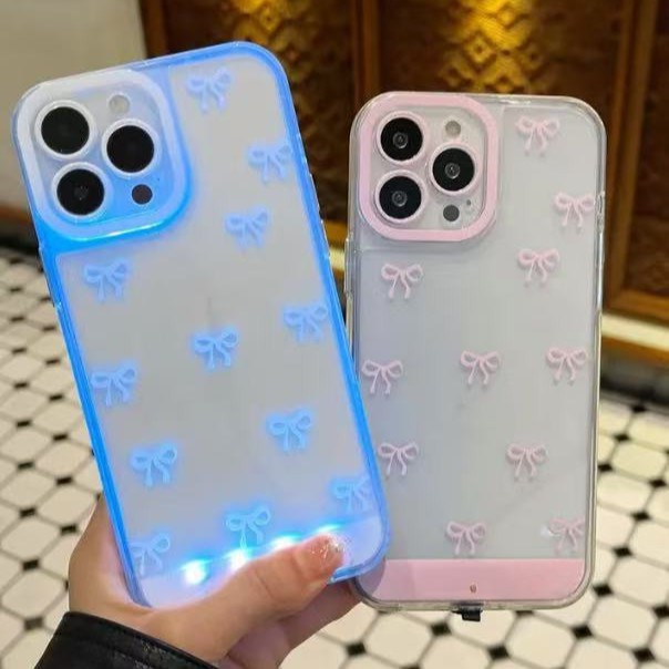 IPhone 12-17 all models.Led Bowknot Phone Case