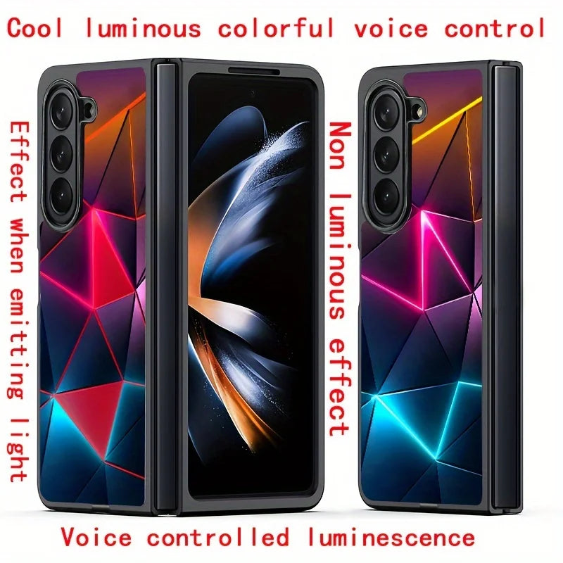 Voice Control Starry Colorful LED Phone Cases for Google Pixel 9 8 7 Pro XL 10 9A 8A 7A 6A Phone Cover Glass Luminous Bumper