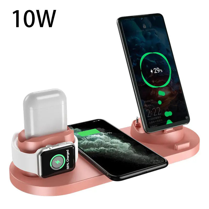 Wireless Charger For IPhone Fast Charger For Phone Fast Charging Pad For Phone Watch 6 In 1 Charging Dock Station Gadget Shack