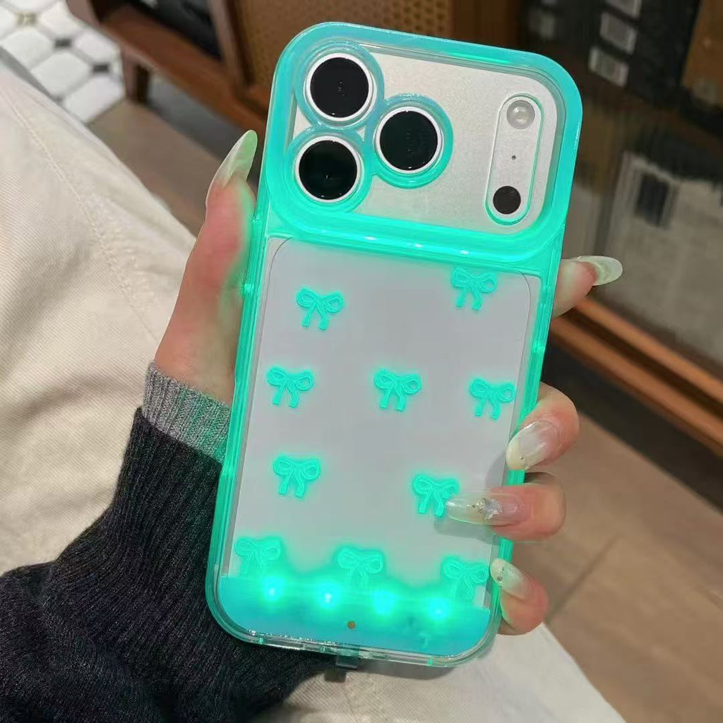 IPhone 12-17 all models.Led Bowknot Phone Case