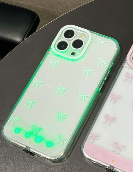 IPhone 12-17 all models.Led Bowknot Phone Case