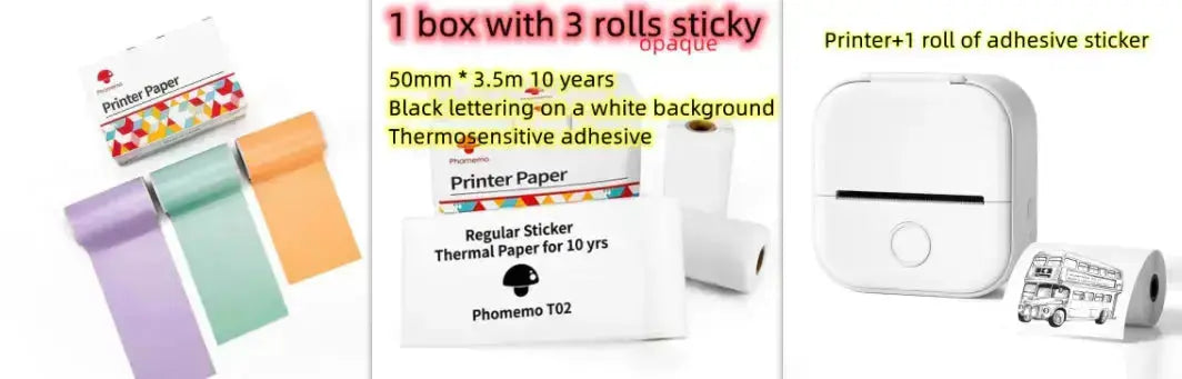 Portable Mini Thermal Label Printer Home Photo Printer Student Wrong Question Printer Bluetooth-compatible Mini Label Printer Price Tag Gadget Shack