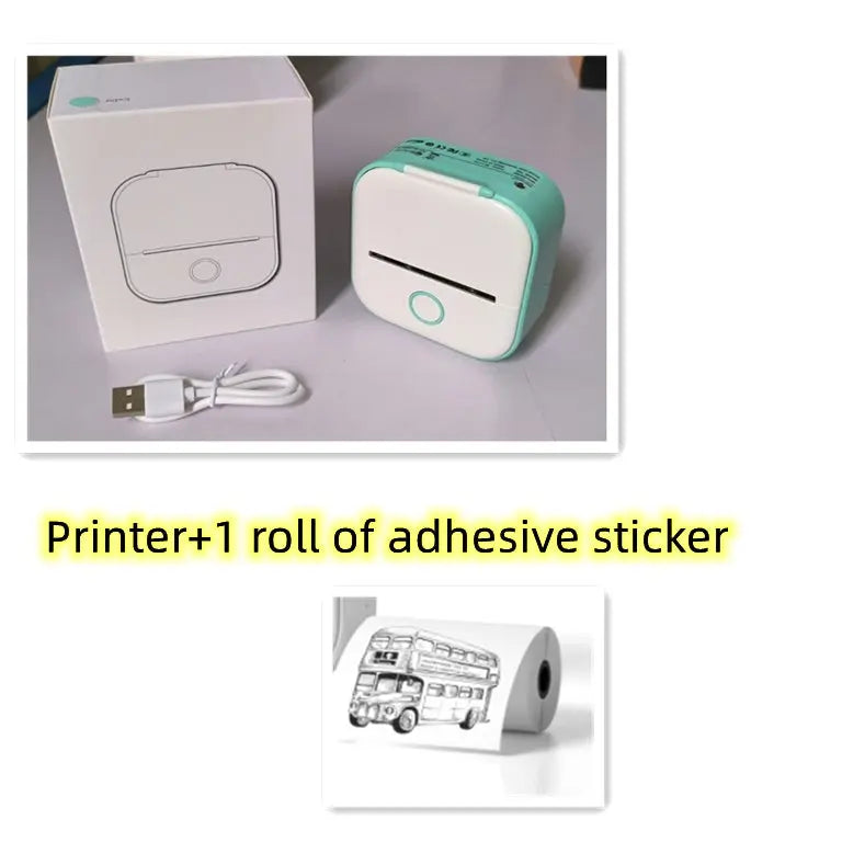 Portable Mini Thermal Label Printer Home Photo Printer Student Wrong Question Printer Bluetooth-compatible Mini Label Printer Price Tag Gadget Shack