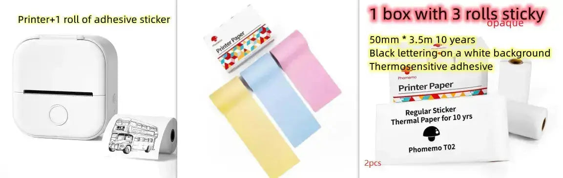 Portable Mini Thermal Label Printer Home Photo Printer Student Wrong Question Printer Bluetooth-compatible Mini Label Printer Price Tag Gadget Shack