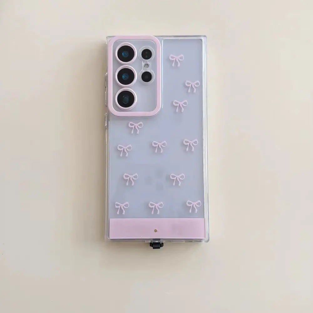 Growing 5 Color Luminous Call Light up Flash Bowknot Wave Point Phone Case for Samsung S 24 25 Ultra a 35 36 55 56 Bumper Cover